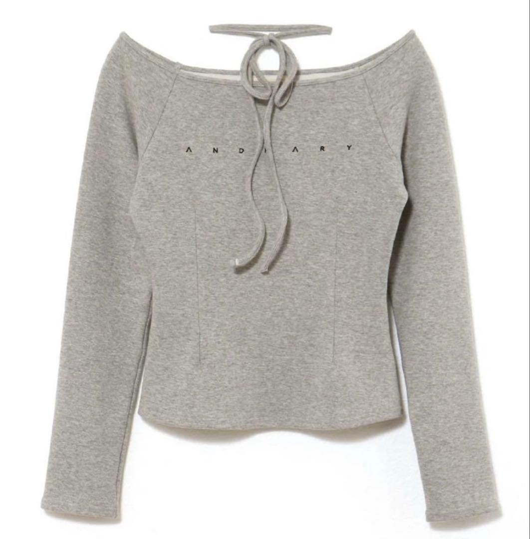 トップス andmary Mary logo choker tops