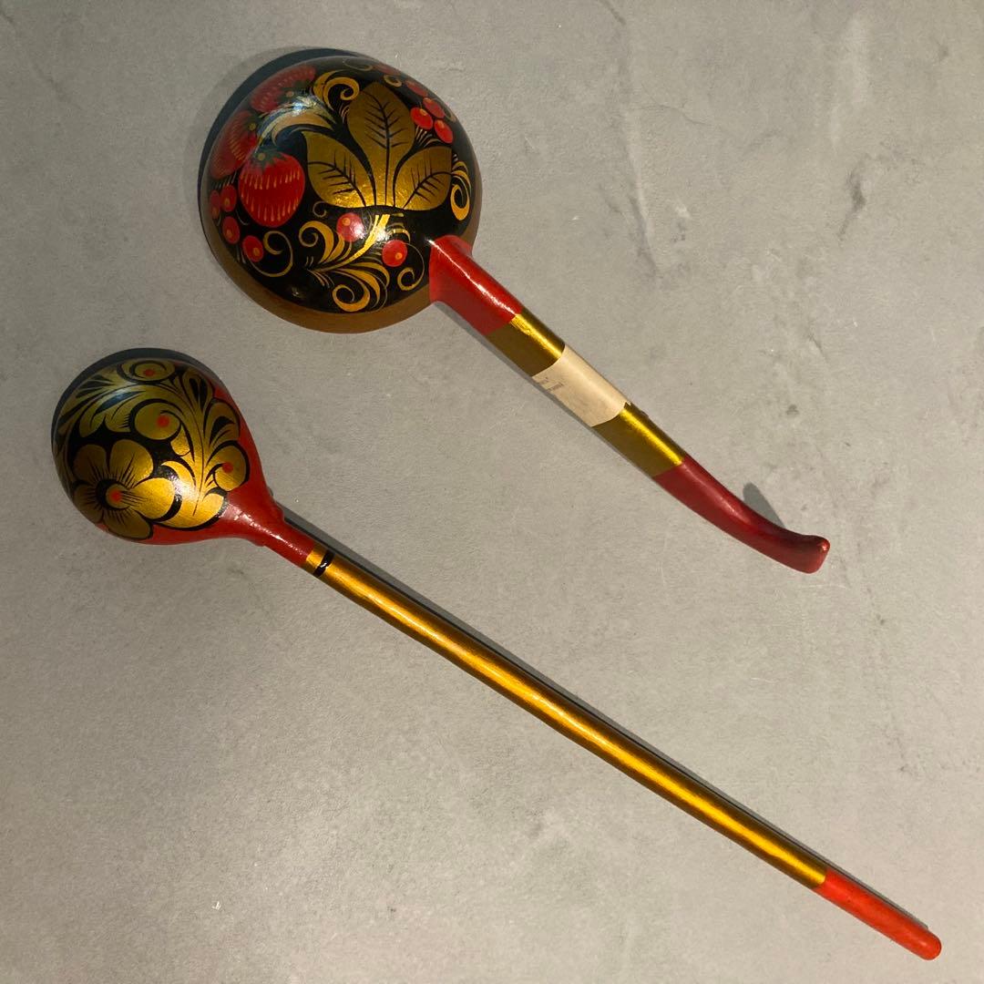 ロシア伝統工芸品 ホフロマ塗り 漆器 トレイ 小物入れ 食器 12点セット