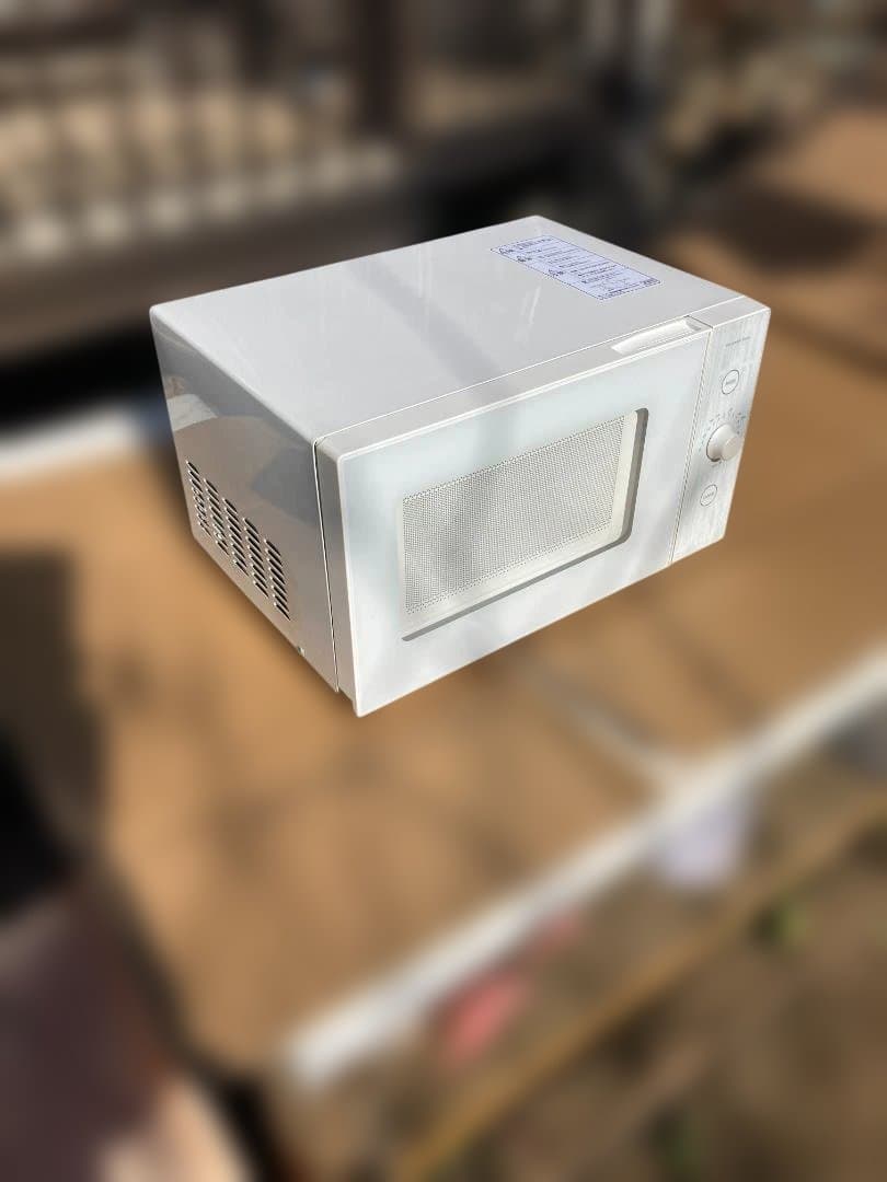 山善ホワイト電子レンジ 18lコンパクト ダイヤル式