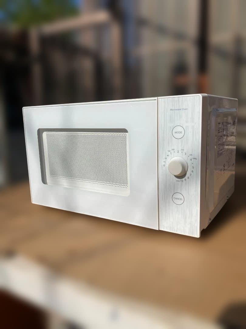 山善ホワイト電子レンジ 18lコンパクト ダイヤル式