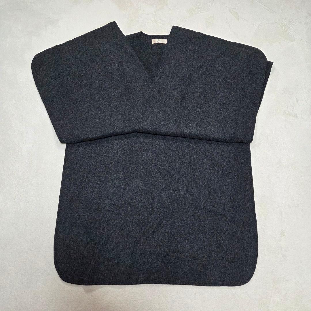 [極美品]Heve モモンガリバーポンチョ FREESIZE チャコールグレー