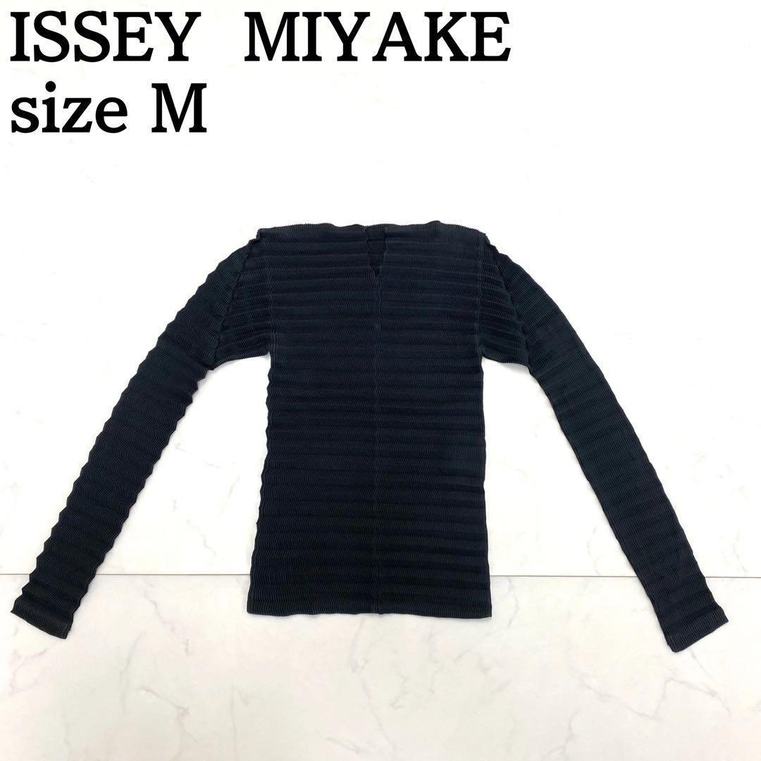 美品★ISSEY MIYAKE イッセイミヤケ 長袖カットソー プリーツ 黒 M