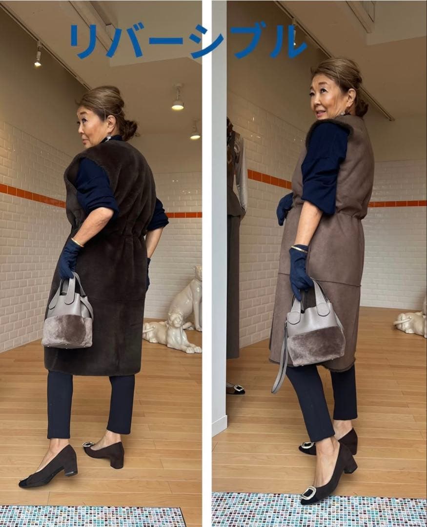 【お値下げ】ベアトリス　フェイクファーリバーシブルジレ