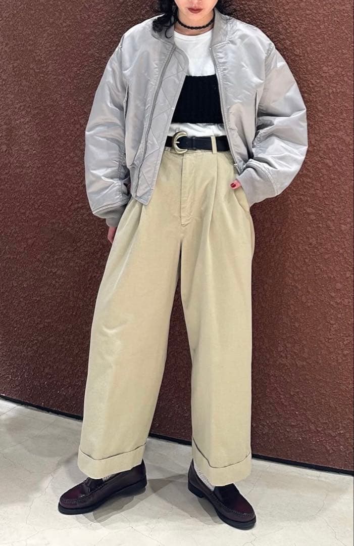 ＜6(ROKU)＞コットン チノ ワイド パンツ 34 新品