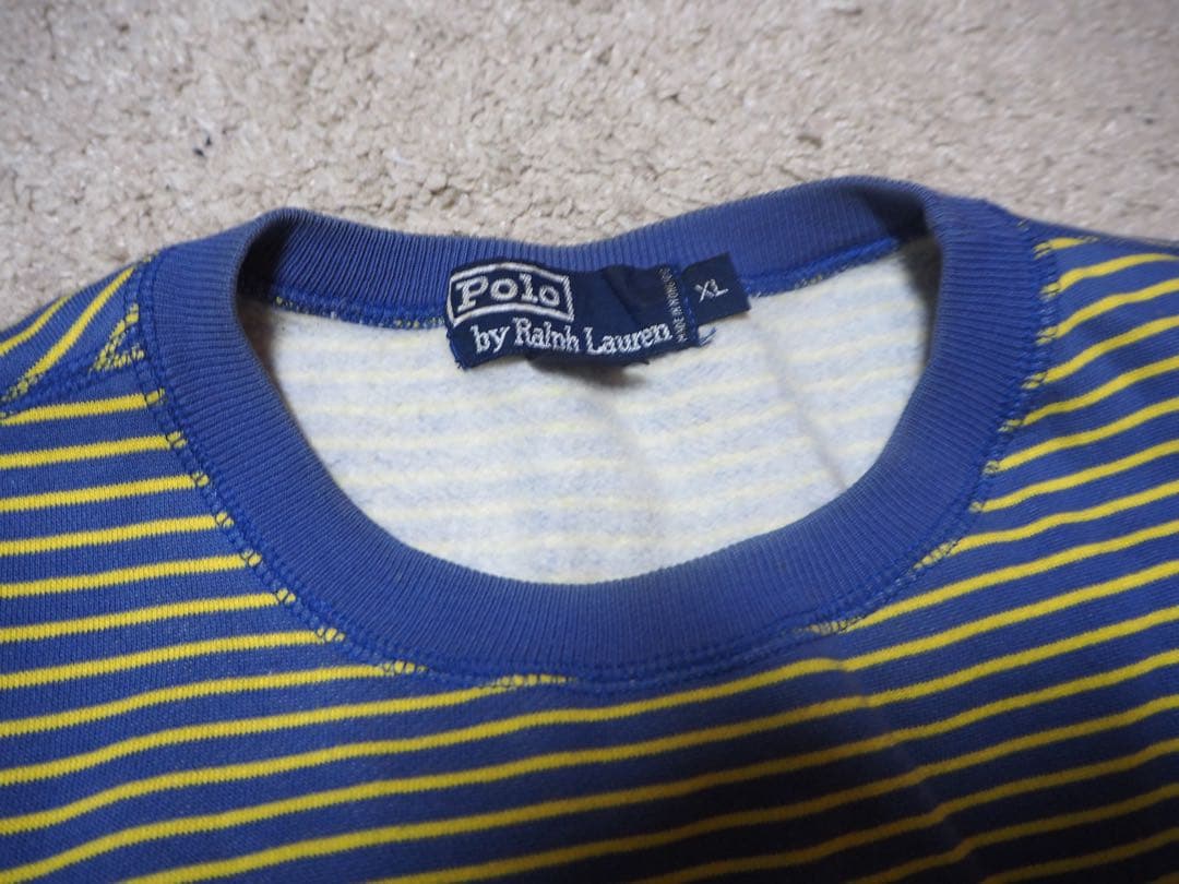 Polo by Ralph Lauren XL トレーナー ボーダー イエロー