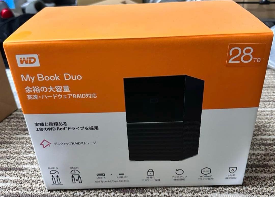 【ひろ】WD My Book Duo 28TB RAID対応　USB接続