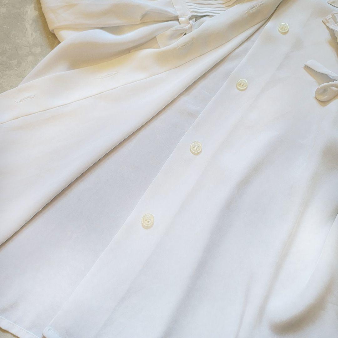 マリナリナルディ●プリーツフリルが素敵♪ボウタイリボンブラウス/イタリア製 3L