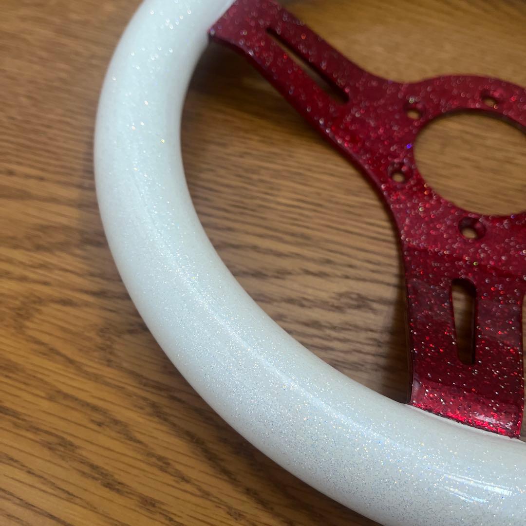 ２９パイ小径ハンドル　赤白ラメ