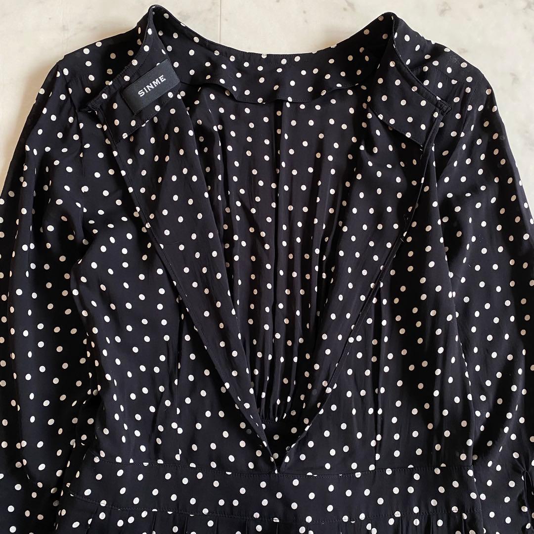 【美品】SINME シンメ　ドットロングワンピース　サイズM
