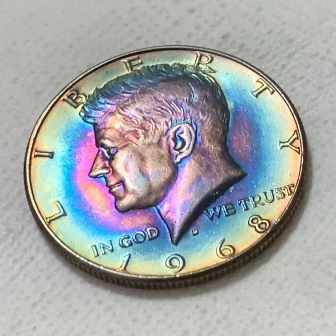 1968 ケネディハーフダラー トーン 奇跡の色彩