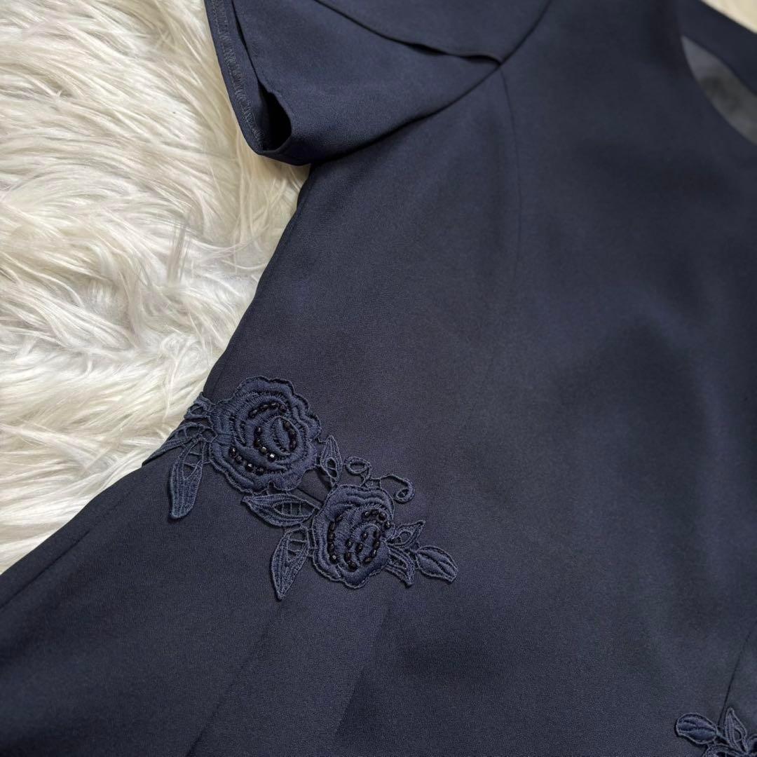 美品GALLERY VISCONTI花柄刺繍パール装飾カーディガン　ワンピース2