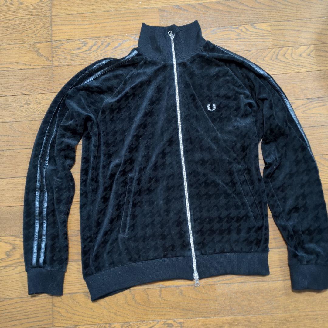【希少】フレッドペリー ベロアトラックジャケット ブラック Lサイズ