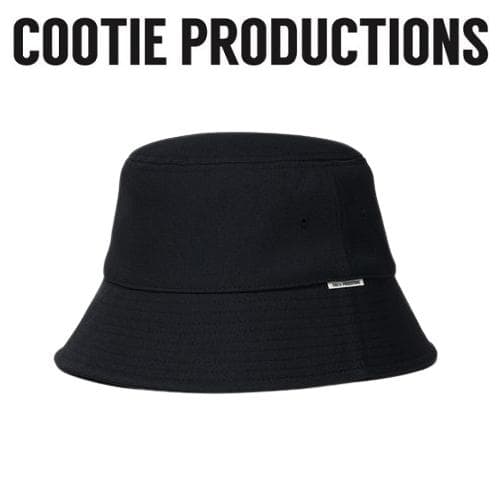 極美品 COOTIE ポリエステル ツイル バケットハット ブラック M 帽子