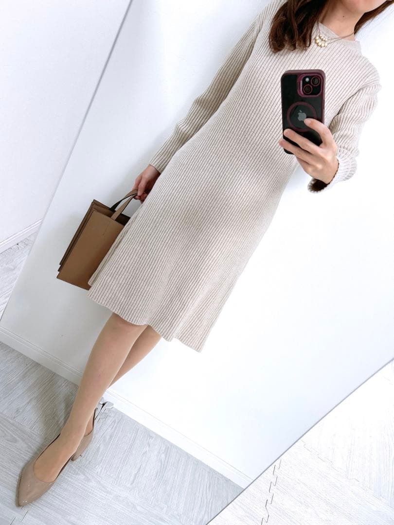 【ゆみちゃん✨】❤️プラージュ✨サイズF✨リブニットワンピース✨