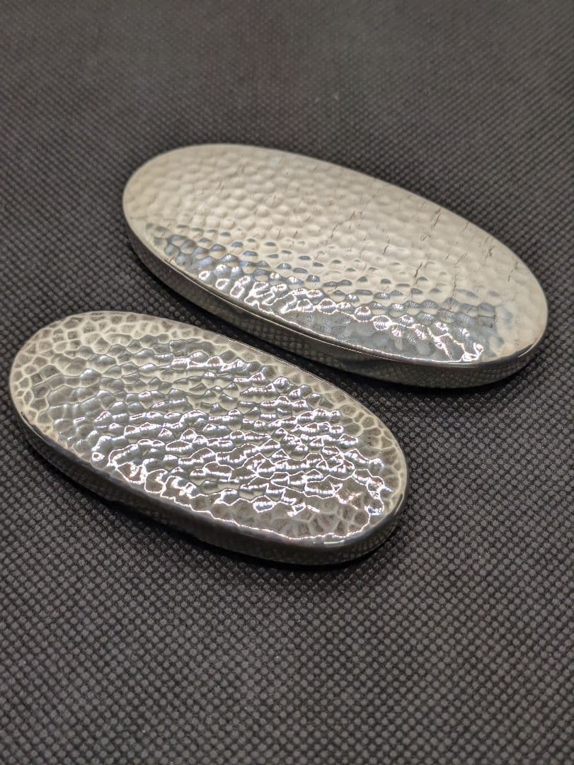 和光St.silver950／純銀製鎚目 小判型 楊枝入れ 小物入れ２点セット