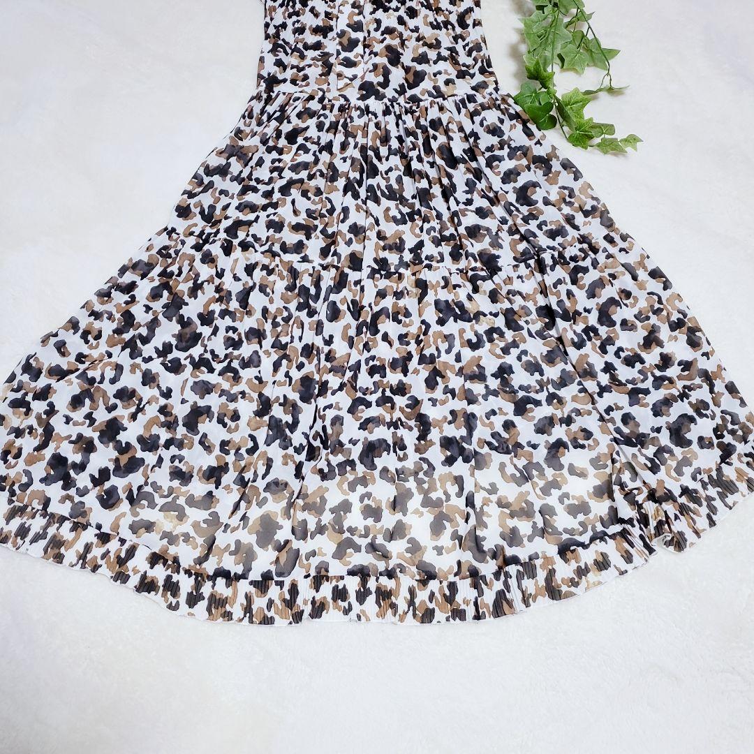 コルコバード ボウタイ シースルー ティアード ロングワンピース 総柄