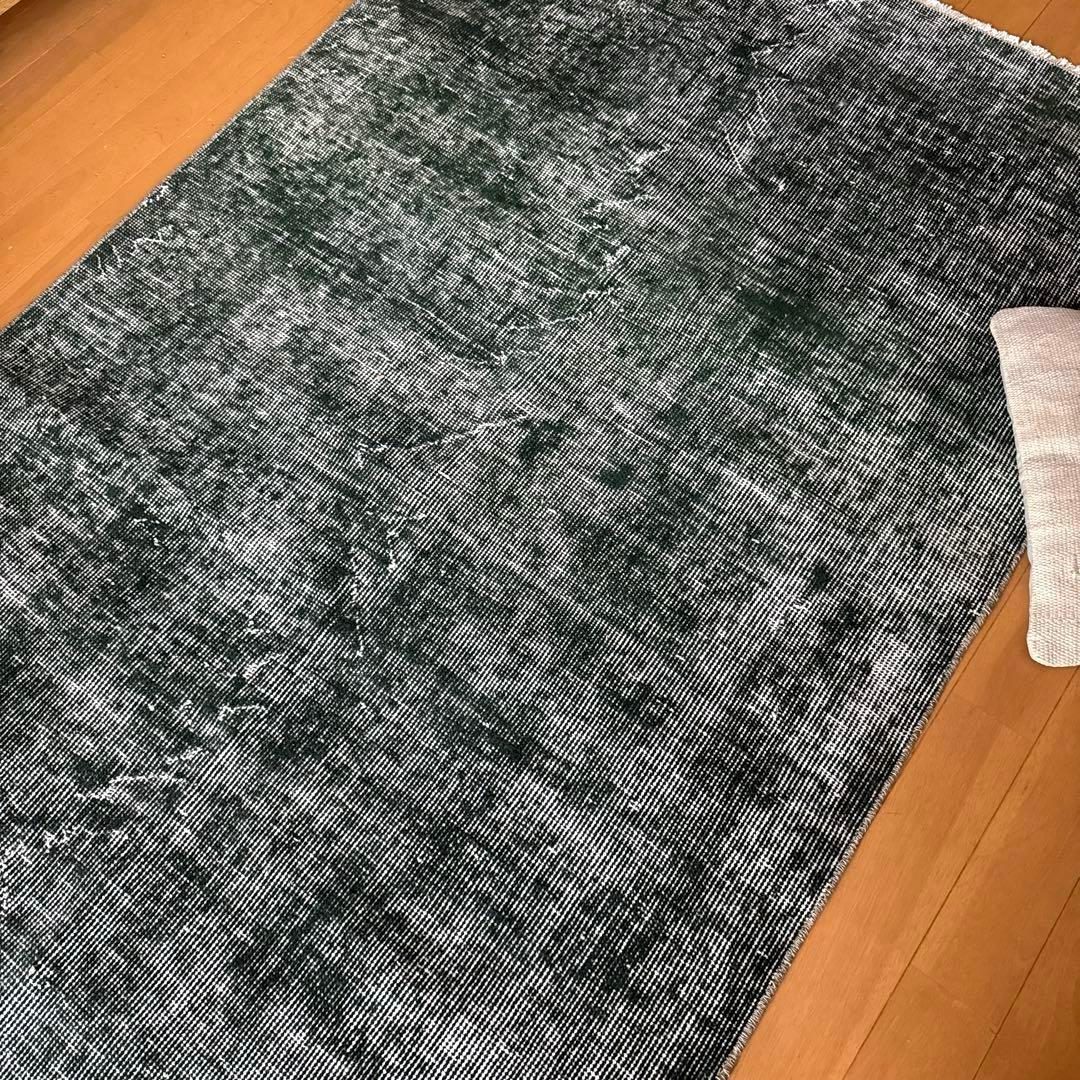 94.5×206ビリジアングリーン　ワンカラー　貴重トルコヴィンテージラグ