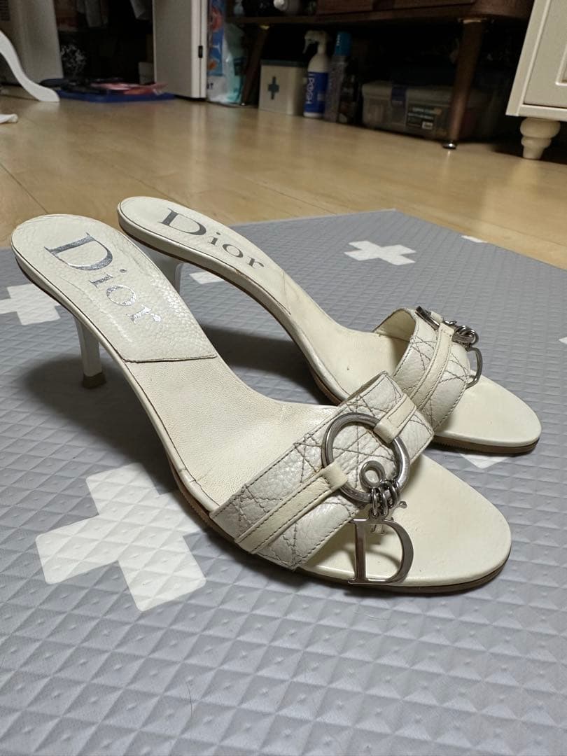 正品Dior ホワイト ミュール 5cm