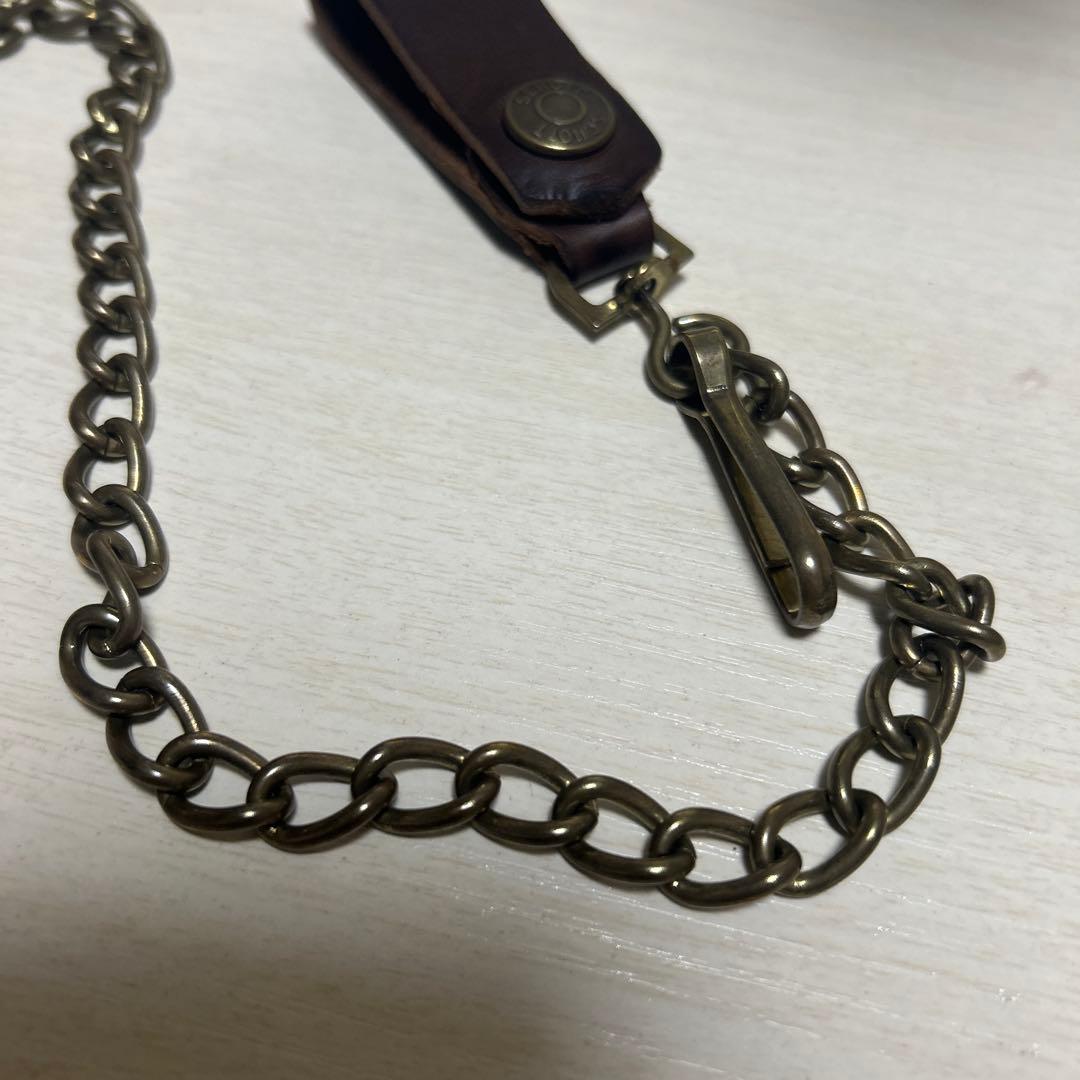 Schott ショット ウォレットチェーン 本革　ゴールド アメカジ バイカー