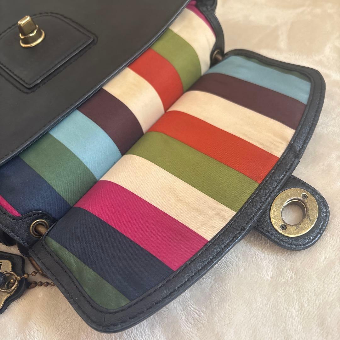 70th 限定品 コーチ 2way ショルダーバッグ ハンドバッグ 黒