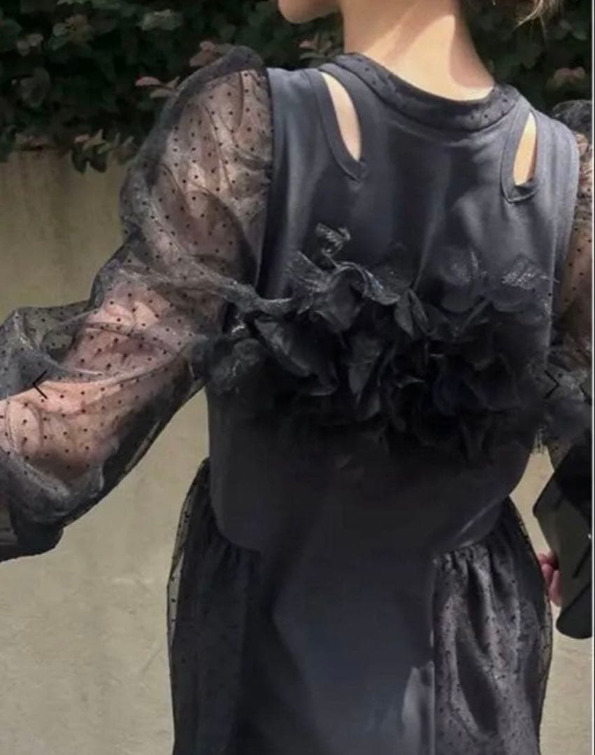 Willfully ドットフラワーモチーフドレス オケージョンドレス