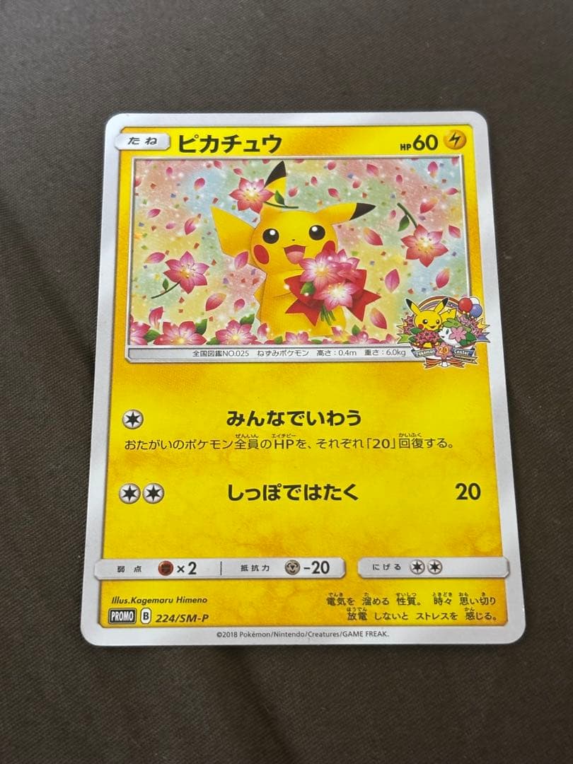 【希少品】ピカチュウ　ポケモンセンター20周年記念プロモ みんなでいわう