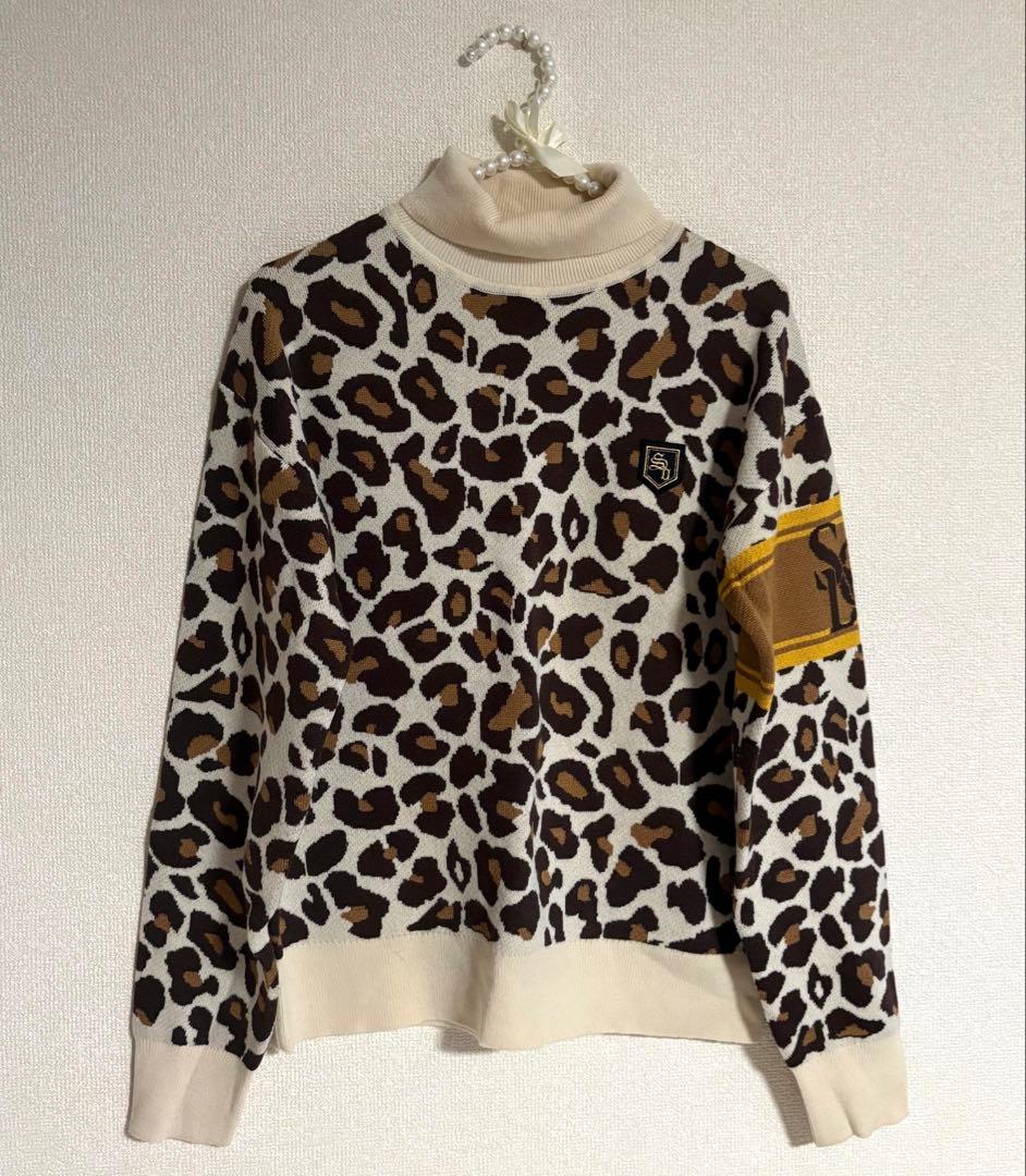 サンディゴルフ　レオパードニット　セーター