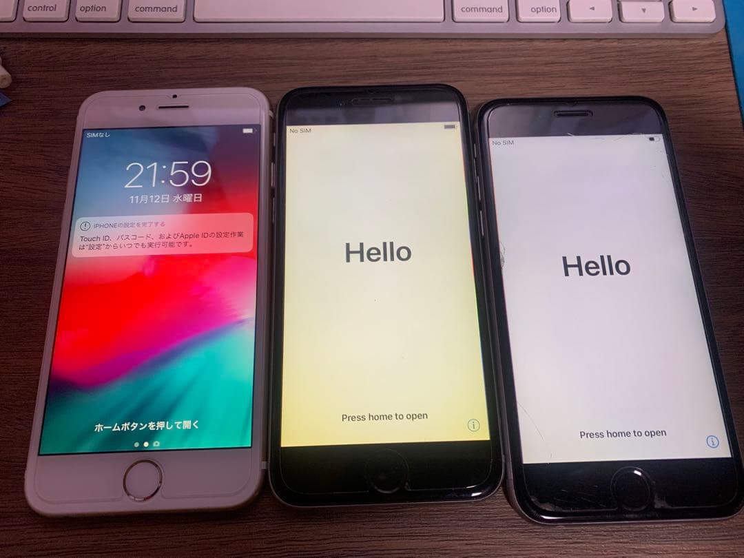 iPhone6 2台、6S 1台、ゴールド シルバー スペースグレー 3色セット