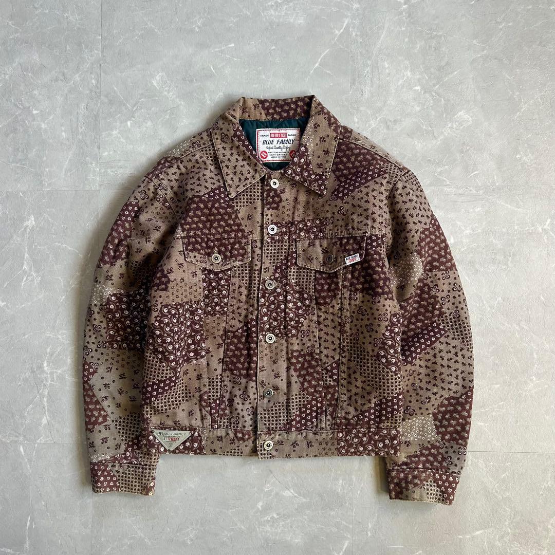 00s OLD ペイズリー ダック地 トラッカージャケット イタリア製古着 短丈