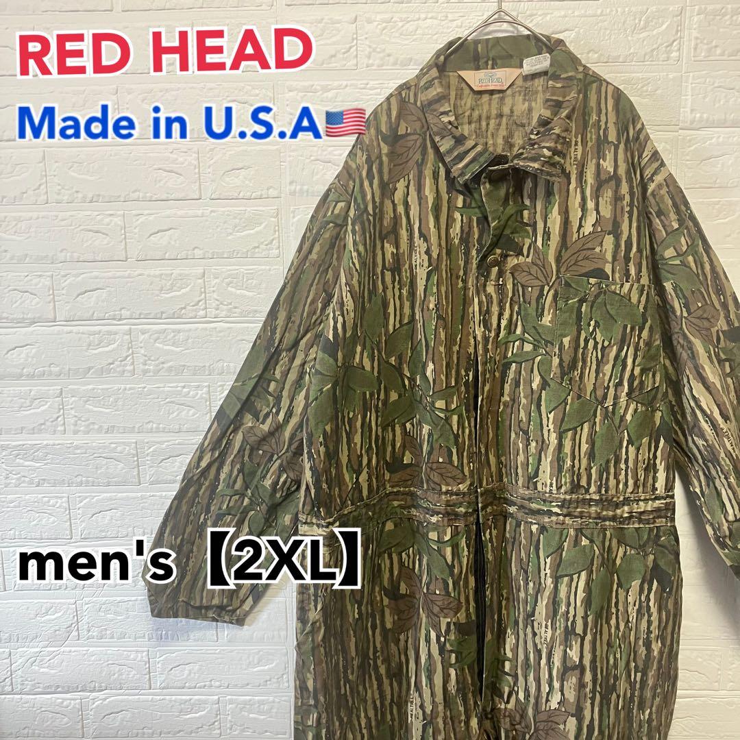 ●Z13【アメリカ製】つなぎ カモフラージュ柄 グリーン系 men's【2XL】