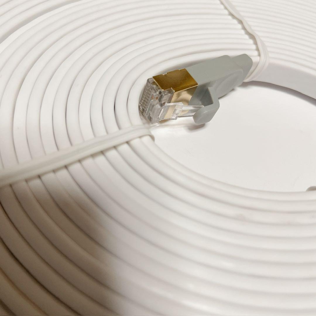 CAT8 LANケーブル 8m FLUKE検証ずみ フラット 超高速カテゴリー