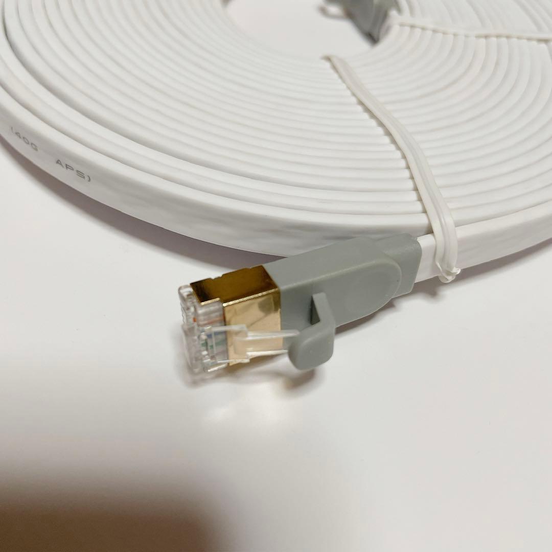 CAT8 LANケーブル 8m FLUKE検証ずみ フラット 超高速カテゴリー