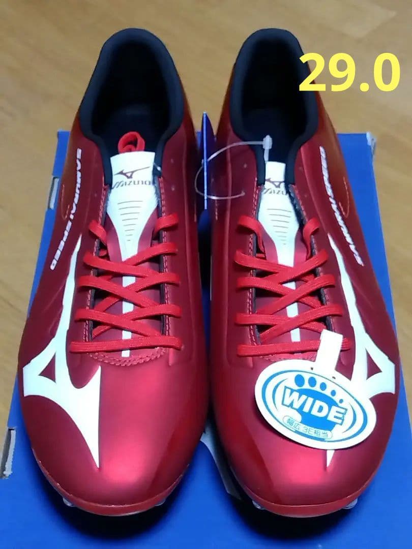 スパイク／ラグビー用／ミズノ／29.0／赤／R1GA171162／新品・未使用品