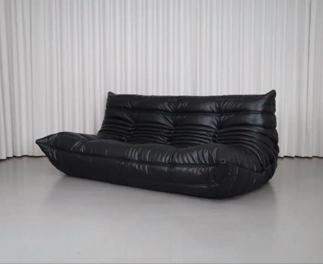 【希少】リーンロゼ トーゴ ligne roset 3P ソファ 黒 レザー 革