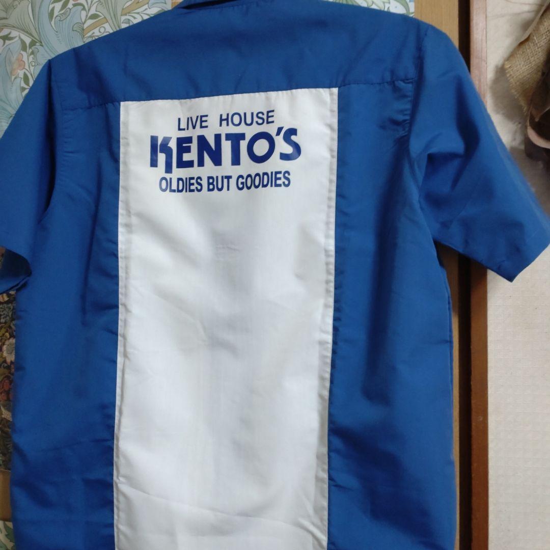 KENTO'S ボウリングシャツ 青色 KENTO'Sステッカー付き