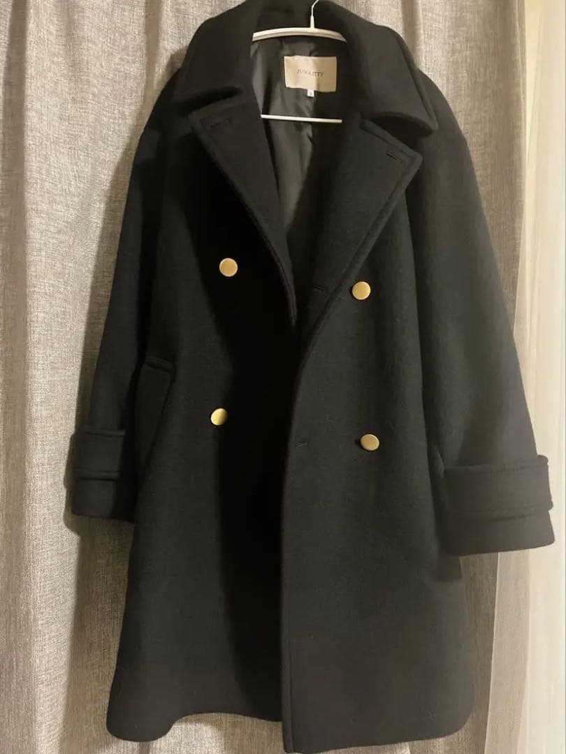 美品JUSGLITTY スタンダードPコート　黒