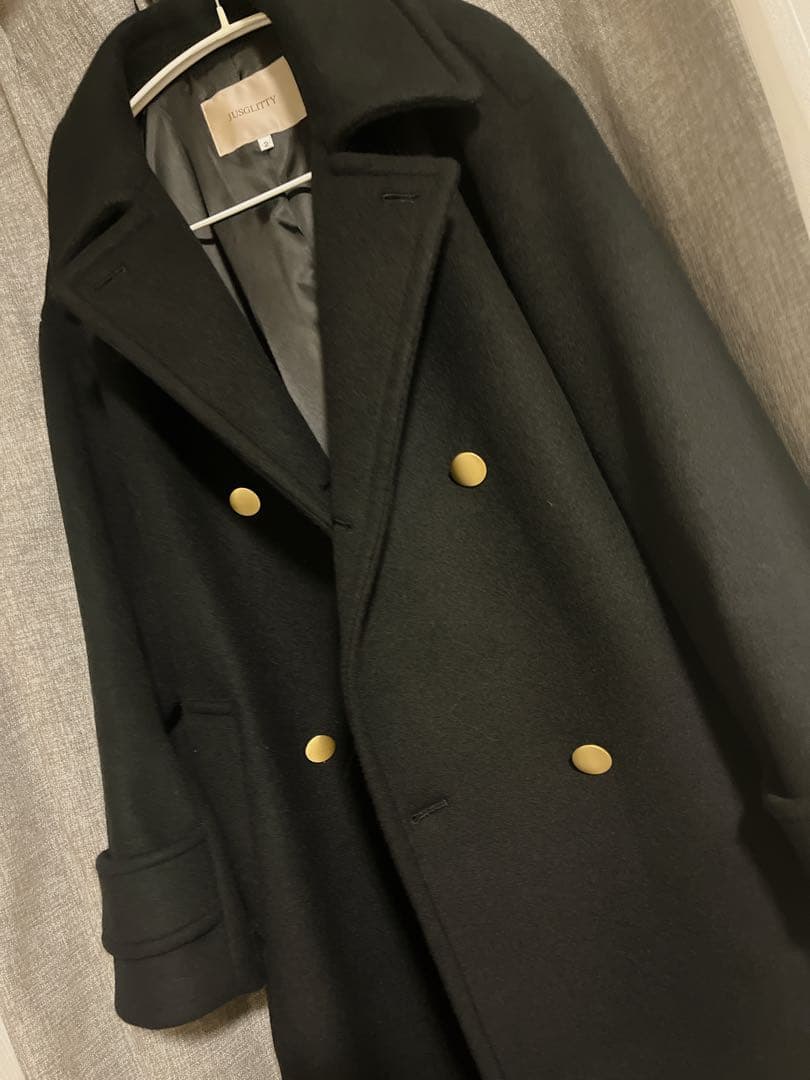 美品JUSGLITTY スタンダードPコート　黒