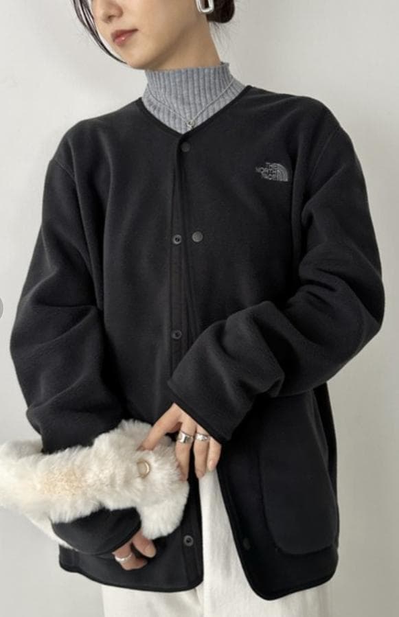 最終⚡️韓国★ノースフェイス アカンポ カーディガン フリース ノーカラー S