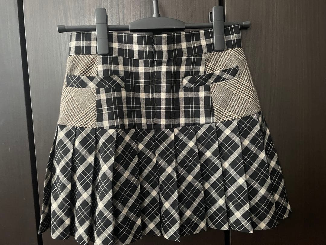 andmary チェックプリーツスカート