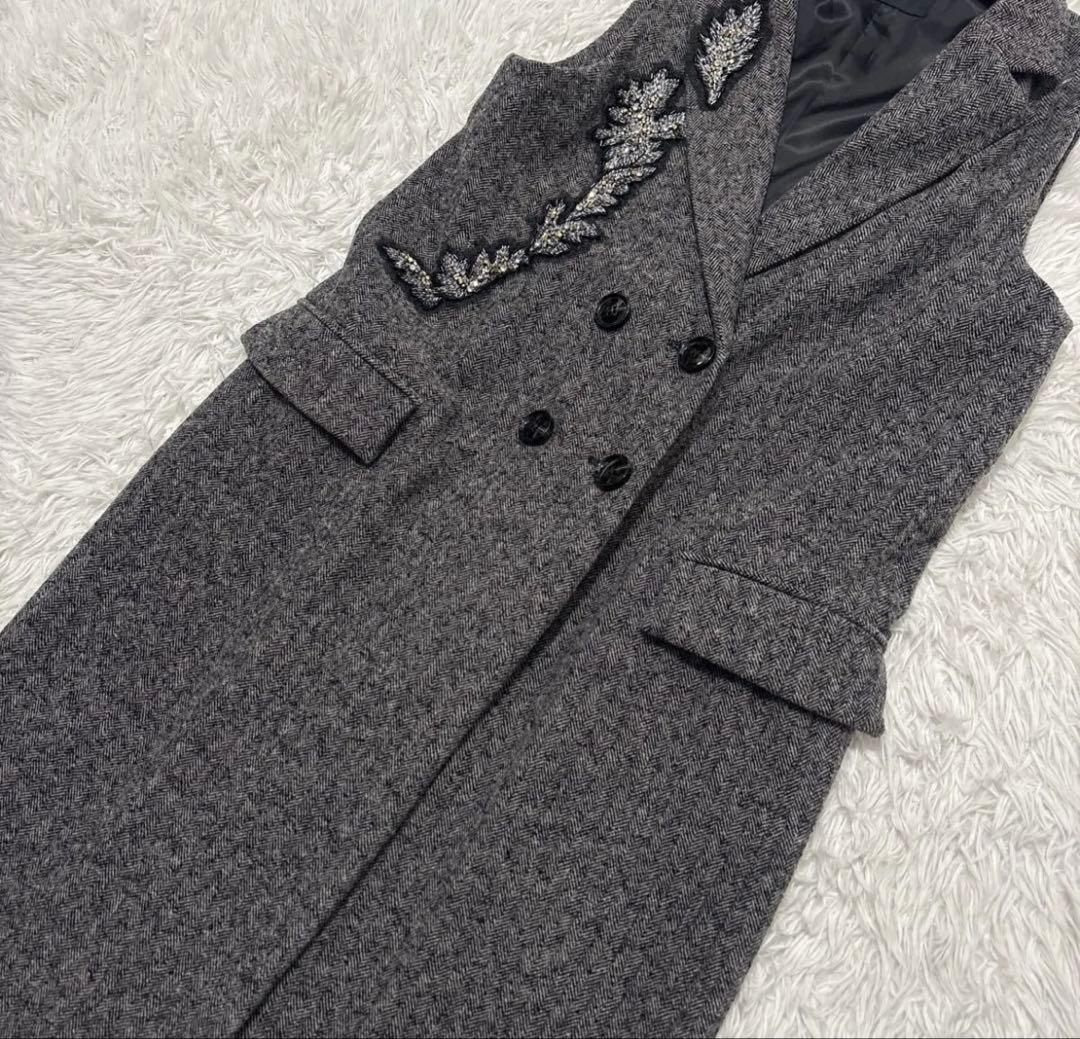 MAX&Co マックスマーラ ヘリンボーン ロングジレ ベスト