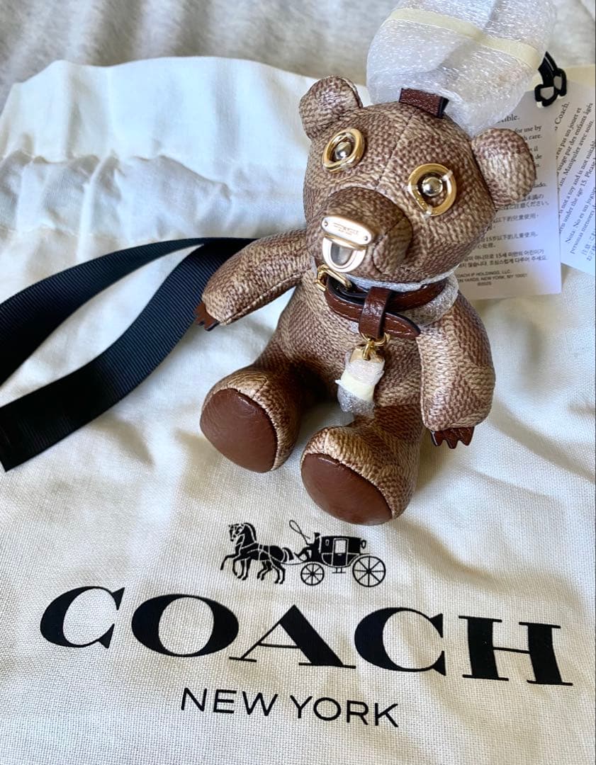 【新品未使用】COACH テディベアチャーム ブラウン