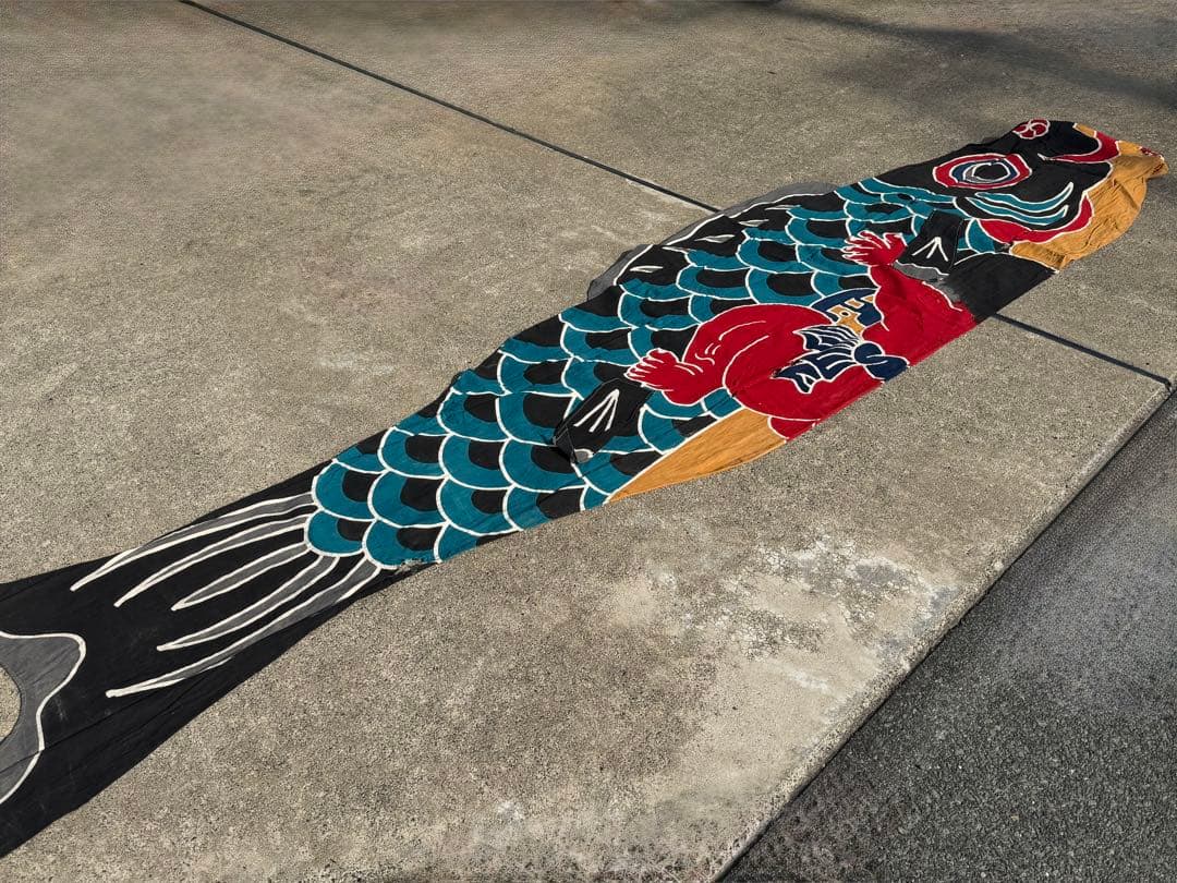 古布 木綿 鯉のぼり 二間 金太郎入 3.5m こいのぼりリメイク素材