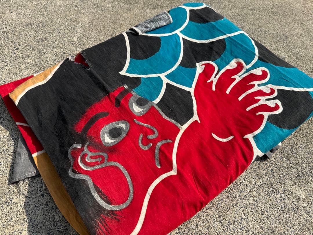 古布 木綿 鯉のぼり 二間 金太郎入 3.5m こいのぼりリメイク素材