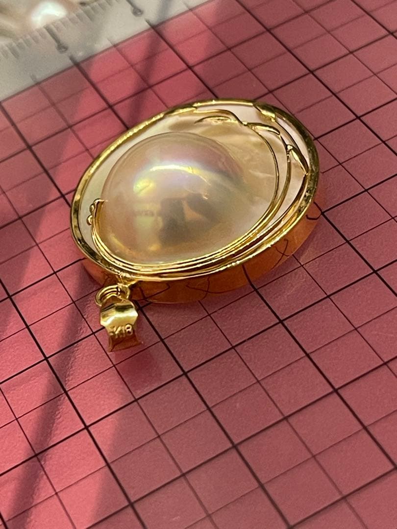 ☆*☆様 K18 イエローゴールド　ハーフパール マベパール ペンダントトップ