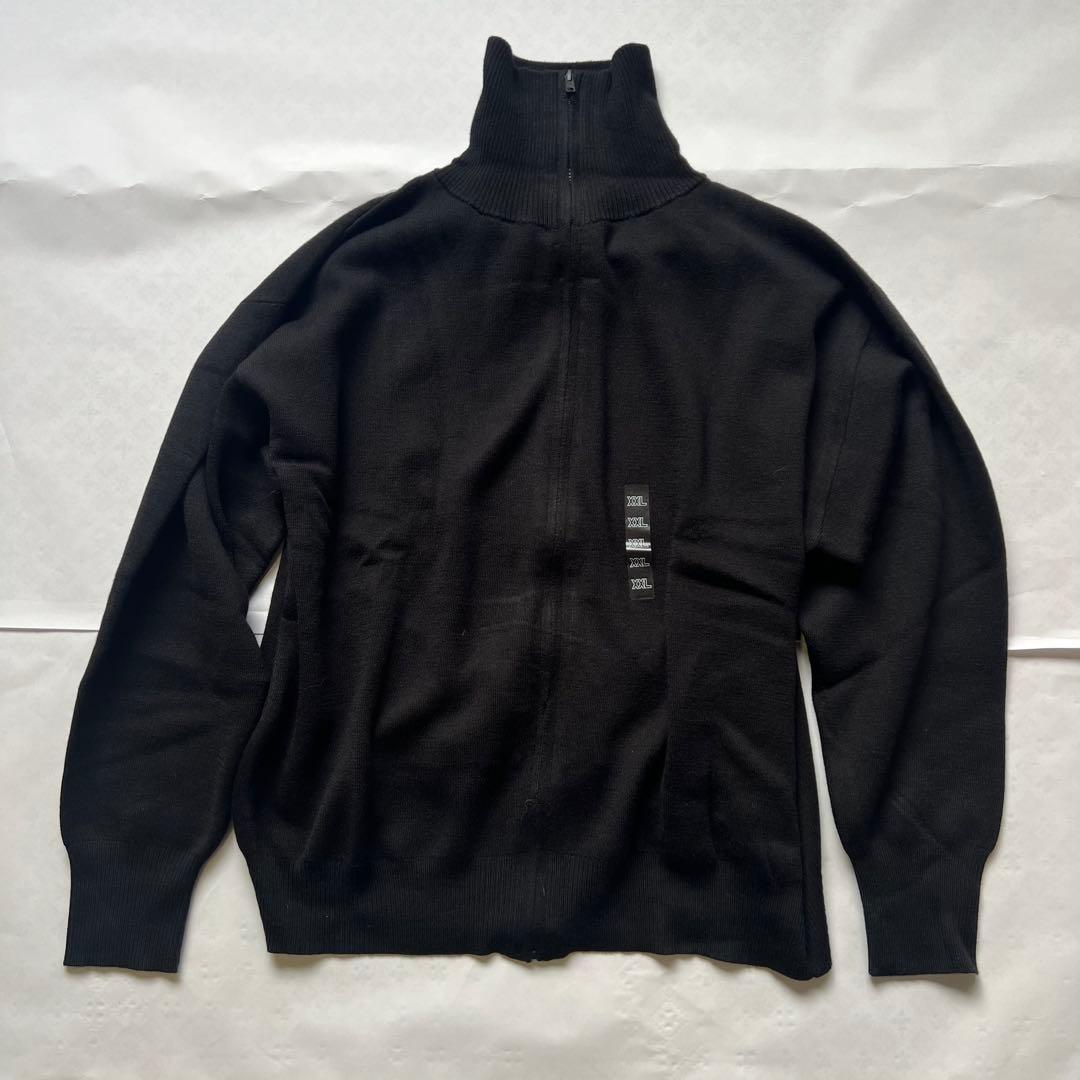 【UNIQLO:U】ダブルフェイスフルジップジャケット XXL BLACK