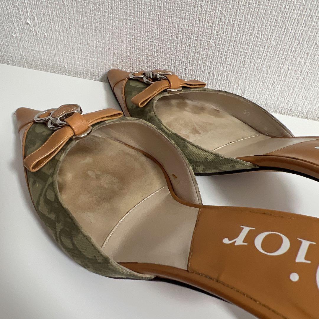 【希少】Diorトロッターミュールサンダル ベージュ ヴィンテージディオール