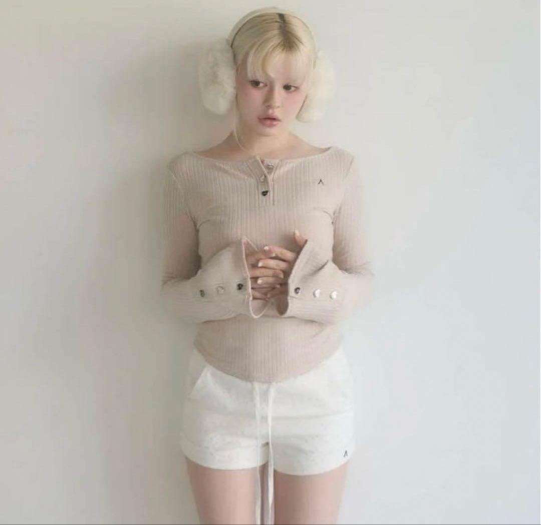 トップス ANDMARY Dorothy heart tops beige