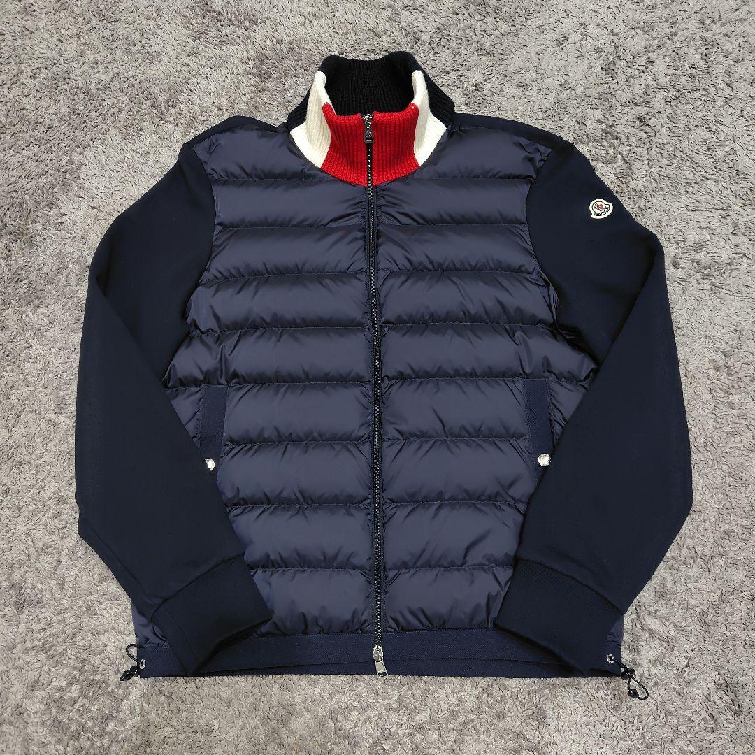 モンクレール Maglia ダウンカーディガン ハイネック ネイビー XL 良品