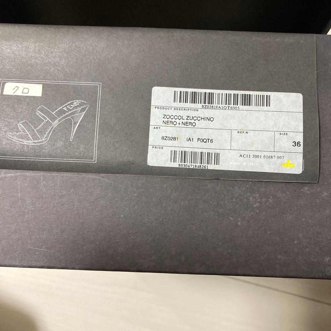 FENDI ブラック サンダル 約7cmヒール