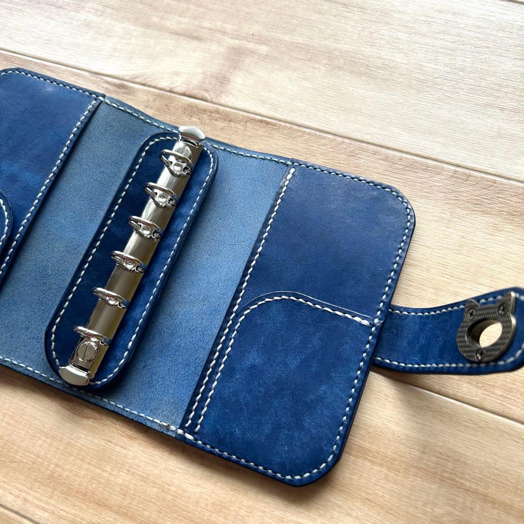 ミニ6システム手帳　手帳カバー B7判 イタリアンレザー　コラージュノート